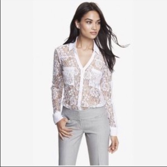 Express Lace Portofino Top VGUC - Picture 3 of 10